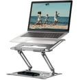 thumbnail image 1 of Laptop Stand, Laptop Riser, Aluminum Ergonomic Laptops Elevator for Desk, Metal Holder Compatible with Mac MacBook Pro Air, , HP, Dell, More 10-15.6 Inch PC Notebook, LS1 Silver, 1 of 7