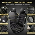 thumbnail image 3 of Full Set Seat Covers Fit for Jeep Grand Cherokee 2011-2021, Waterproof Leather Customized Car Seat Cushion Protectors (5Seats,Black), 3 of 6