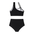 thumbnail image 4 of Mialoley Women's 2Pcs Bikini Set, Summer One Shoulder Cutout Tank Tops + Bottom Set Swimwear, 4 of 5