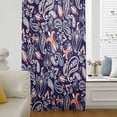 thumbnail image 6 of Boho Blue Purple Floral Sheer Curtains 45" Long, Farmhouse Botanical Vintage Paisley Flower Light Filering Curtains, Breathable Simi Curtain Privacy Drapes for Kitchen Bathroom Small Window Treatment, 6 of 9
