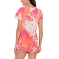 thumbnail image 4 of Defitshape Women's Cotton Pajamas Soft Pjs 2 Piece Short Summer Short Sleeve Sleeping Tie Dye Printed Lounge Set Red XX-Large, 4 of 4