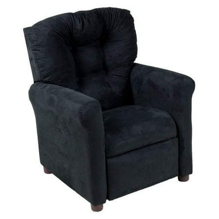 Traditional Microfiber Childrens Recliner - Black