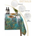 thumbnail image 2 of Teal Yellow Oil Painting Table Cloth, Contemporary Abstract Art Waterproof Tablecloth for Square Tables, Reusable Washable Fabric Table Cover for Restaurant Kitchen Dining Tables 60"x60", 2 of 6