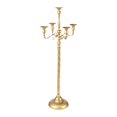 thumbnail image 4 of Candelabro con 5 ramas, candelabro decorativo de escritorio, soporte de vela para decoración del hogar, Base estable, elegante Dorado 23x73cm, 4 of 8