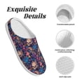 thumbnail image 5 of Lsque Skull starry sky flower Pattern Womens Comfort Cotton on Scuff With Memory Foam and Anti-skid Sole Slipper-46/47, 5 of 7