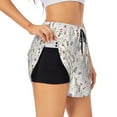thumbnail image 3 of Lsque Purple Flower Rabbit Printed Women's Running Shorts with Liner Pockets,Elastic Quick Dry Workout Athletic Gym Yoga Shorts,Womens High Waist Shorts-XX-Large, 3 of 9