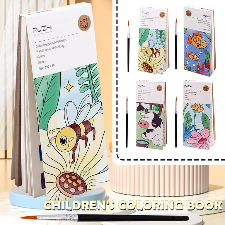 Mideer Coloring Books 20page Watercolor Paper Comes With Portable Paint D4D0