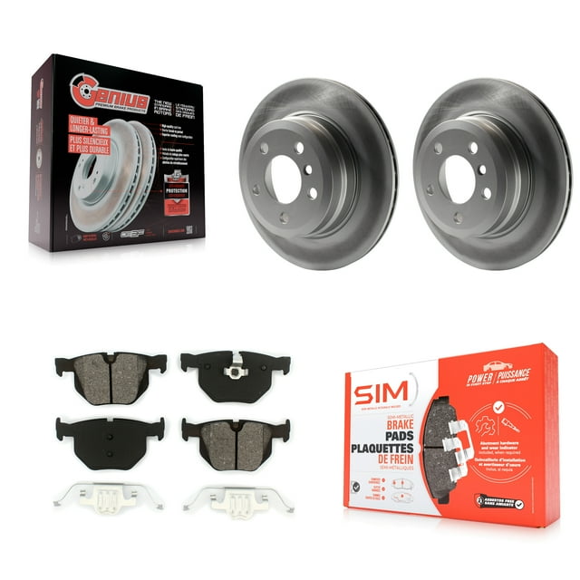 Transit Auto Rear Coated Disc Brake Rotors and Semi-Metallic Pads Kit for Car BMW X5 X6 KGS-101406