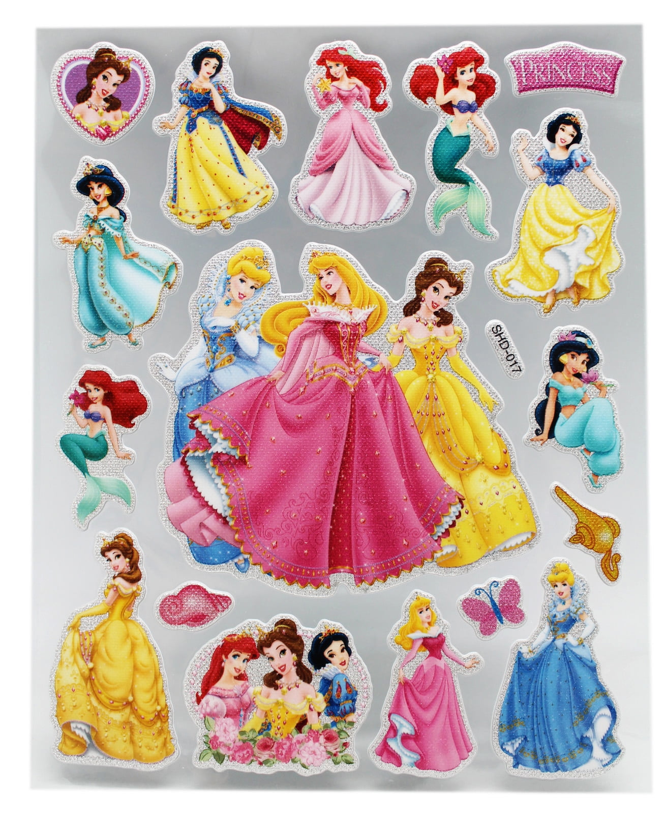 Disney Princess Making Poses 3D Raised Assorted Stickers (16 Stickers)