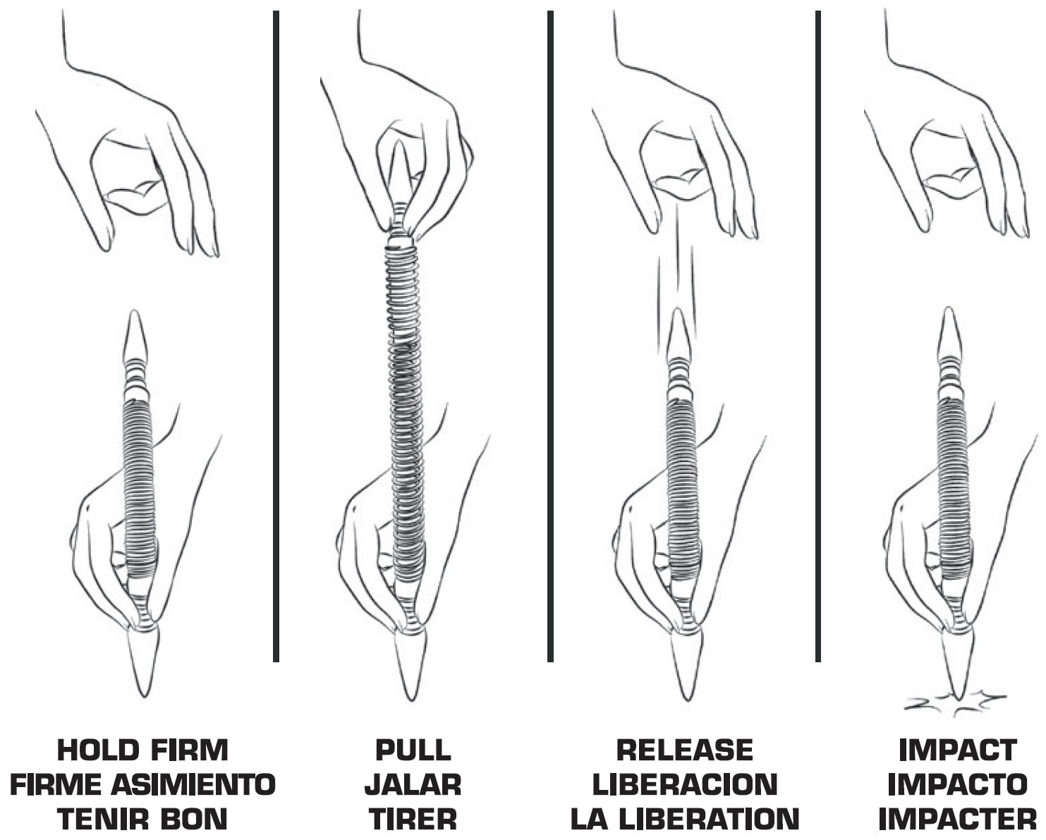 HIT Tool - CLASSIC - Pro Combo Kit Hammerless Spring Tool Nail Set Combo