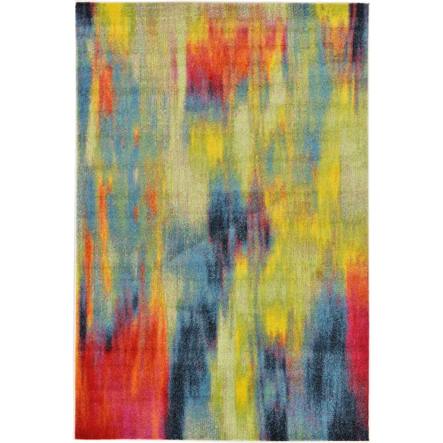 Unique Loom Tapis Moderne Abstrait de la Collection Lyon, 6 x 9 Pieds, Multi/bleu