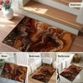 thumbnail image 5 of 2x3 Ft Entryway Area Rug, Brown Marble Kitchen Rug Runner Washable Floor Mat, Ombre Abstract Striped Mottled Aesthetic Non Slip Indoor Door Mat Throw Carpet for Bathroom Living Room Bedroom, 5 of 8