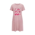 thumbnail image 5 of TMOYZQ Valentine's Day Nightgown for Women Love Heart Pattern Print Short Sleeve Nightgowns Nighties Summer Spring Loungnwear Mini Dresses, 5 of 5