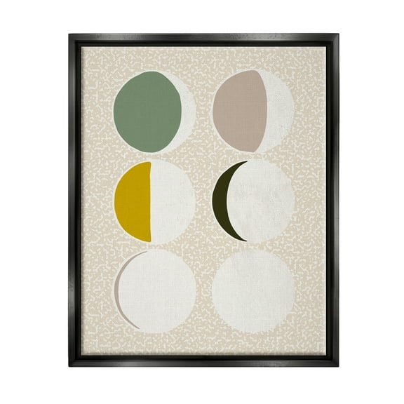 Stupell Industries Boho Contemporary Moon Phases Abstract Painting Black Floater Framed Art Print Wall Art