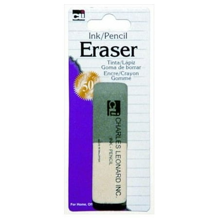 - Charles Leonard Ink/Pencil Eraser Gray/White 1/Card (80795)