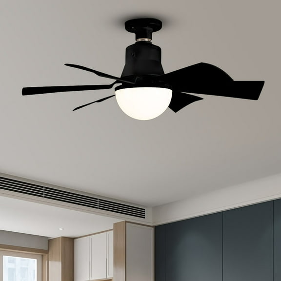 Ceiling Fan Light With Big Remote Timing Wireless Fan For Home Office Socket Ceiling Fan (Black)