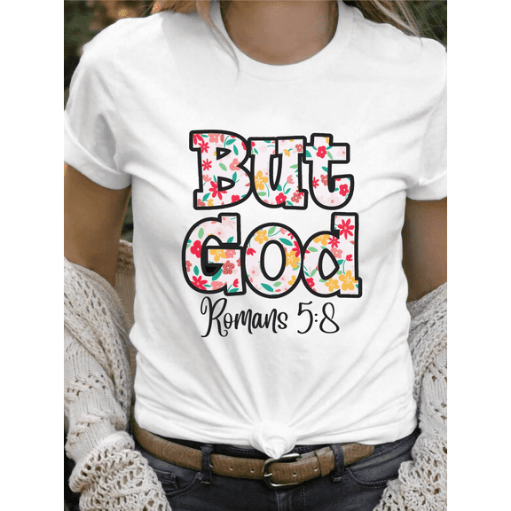 Eco Faith Tee Christian T-Shirt Short Sleeve Round Neck Top Sustainable Design Soft Cotton Comfort Fit White S-5XL