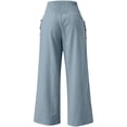 thumbnail image 5 of Pantalones de pierna ancha de lino y algodón SCZ azul 2xl, 5 of 5