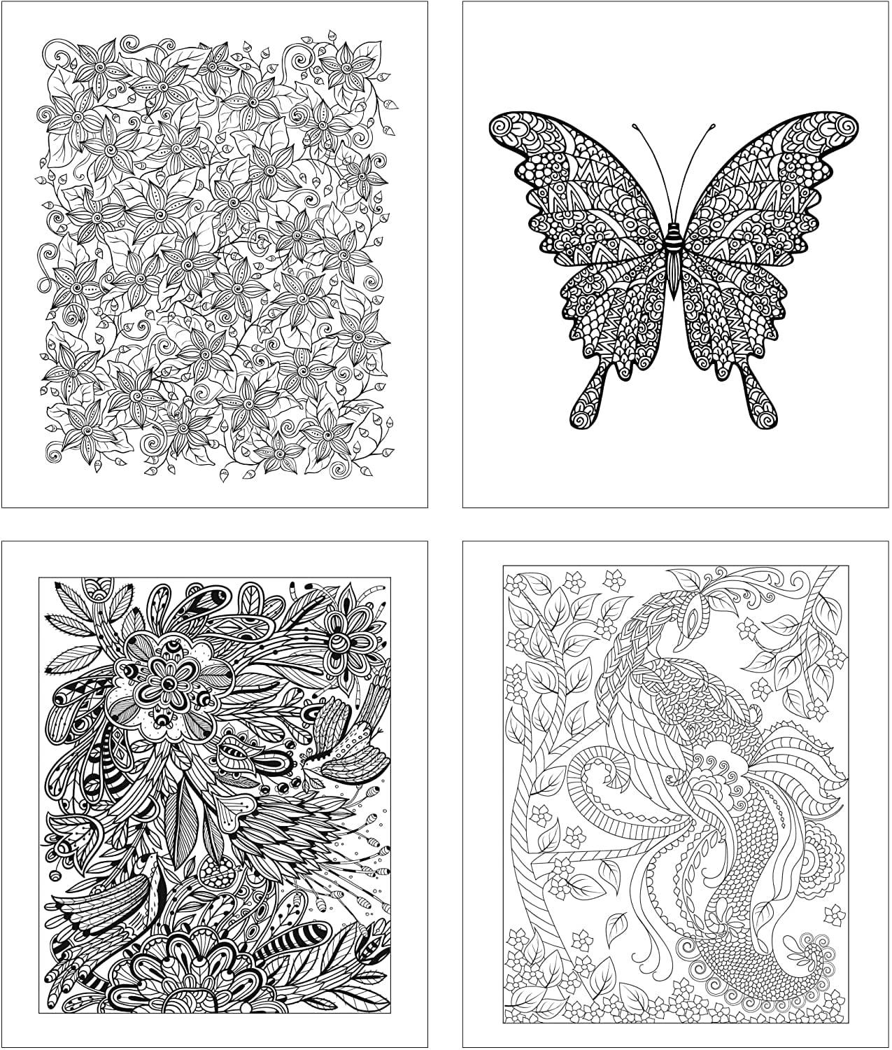 ZoCo 3-Piece Adult Coloring Books Gift Set, Includes Colored Pencils