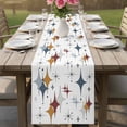 thumbnail image 4 of Blue Red Diamond Table Runner - 72 Inch Long Modern Geometric Middle Century Cotton and Linen Blended Dress Scarves Farmhouse Table Runner for Kitchen Dining, Coffee Table, 13" x 72", 4 of 8