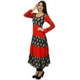thumbnail image 1 of Bimba Women Long Red Dress Flaired Designer Anarkali Kurta Kurti Clothing, 1 of 8