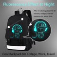 thumbnail image 4 of Mochila para niños, mochila para portátil de 15,6 pulgadas con puerto de carga USB, mochila para la escuela con cerradura antirrobo, mochila negra para adolescentes, 4 of 5
