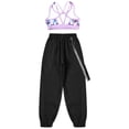 thumbnail image 4 of vastwit Kids Girls Jogger Pants Dance Outfits Sports Crop Tops 2 Piece Set for Jaz Hip Hop Street Butterfly 8, 4 of 7