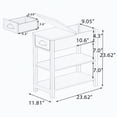 thumbnail image 6 of Narrow Sided Table with Drawers and Bottom Partition in Flip Over Design -White, 6 of 6