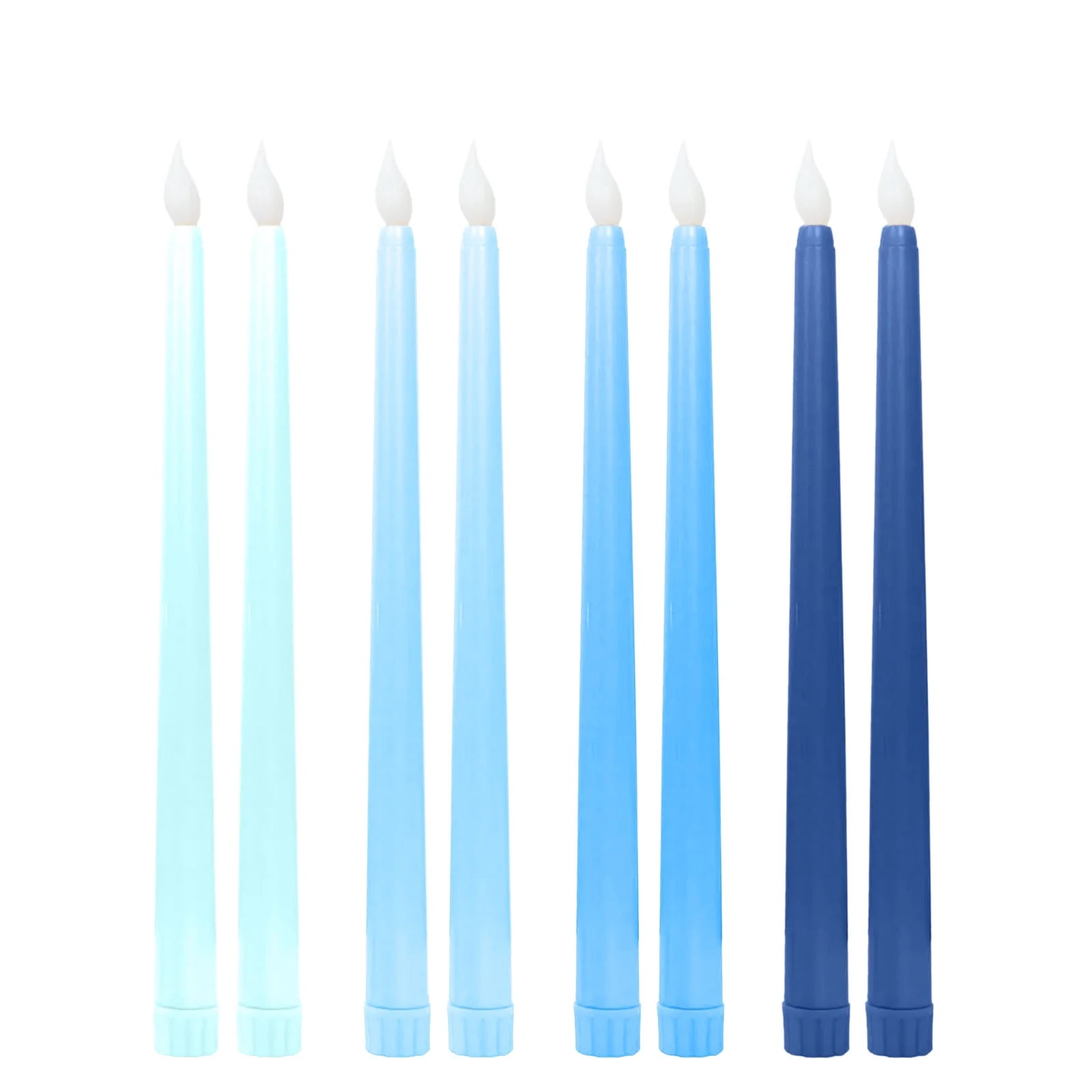 BalsaCircle 8 Blue 11" LED Mixed Taper Flameless Candles Lights Wedding Reception