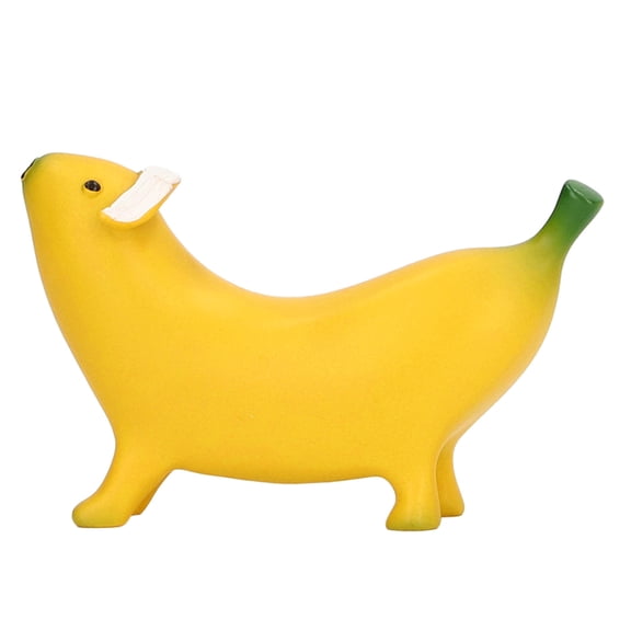 Xirurus Resin Sculpture, Funny Banana Dog Figurine Home & Desk Decor, Handmade Look Art for Living Room, Office, Garden, Unique Gift