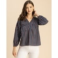 thumbnail image 2 of Moomaya Bohemian Cotton Long Sleeve Top - V Neck, Flowy Women's Boho Blouse, 2 of 9