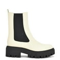 thumbnail image 4 of Nine West Rives Cream Chunky Lug Sole Pull On Rounded Toe Ankle Fashion Boots (Cream, 9.5), 4 of 4