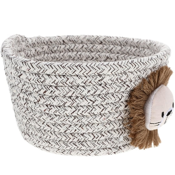 FONWILYO Storage Basket Brown With Lion Pattern 1Set 6.29X6.29X3.54in