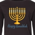 thumbnail image 4 of Inktastic Happy Hanukkah Menorah Lighting Long Sleeve Youth T-Shirt, 4 of 5