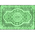 thumbnail image 1 of Ahgly Company Indoor Rectangle Medallion Emerald Green Traditional Area Rugs, 2' x 5', 1 of 4