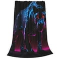 thumbnail image 2 of Zufioo Futuristic Purple Panther Fleece Blanket Queen Size,Plush Bed Blanket,Ultra Soft Throw Blanket,Plush Fuzzy Cozy Blanket Perfect for Bed,Couch-50"x40", 2 of 7
