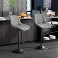 thumbnail image 1 of Hawsaiy Adjustable Bar Stools Set of 2, Swivel Counter Height Bar Chairs with Back, Modern Technical Fabric Barstools for Kitchen Island & Home, Dark Gray, 1 of 11
