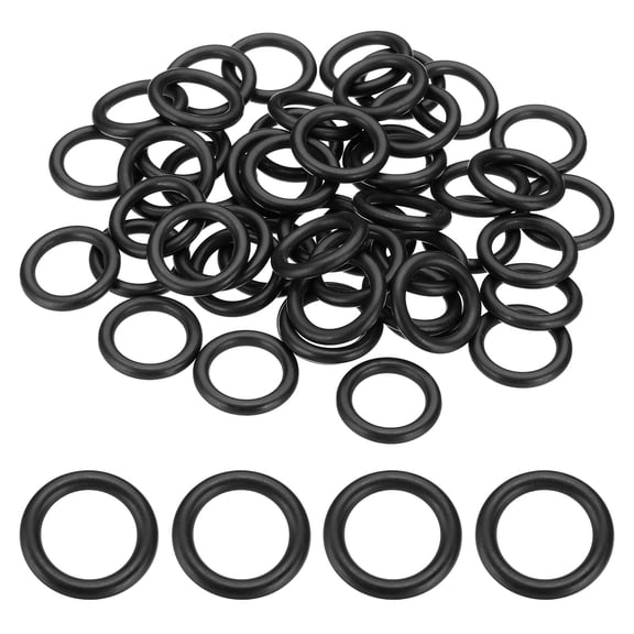 50 Pack 208 Nitrile O-rings, 90 Durometer 5/8" ID, 7/8" OD, 1/8" Width, Black