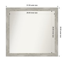 Amanti Art Custom Wall and Bathroom Mirror (29.5 x 31.5 in.), Dove Greywash Narrow Frame