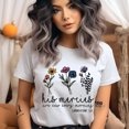thumbnail image 2 of Jesus Cross with Flowers and Butterfly Wing Christian T-Shirt, Navy, Size XL, 2 of 6