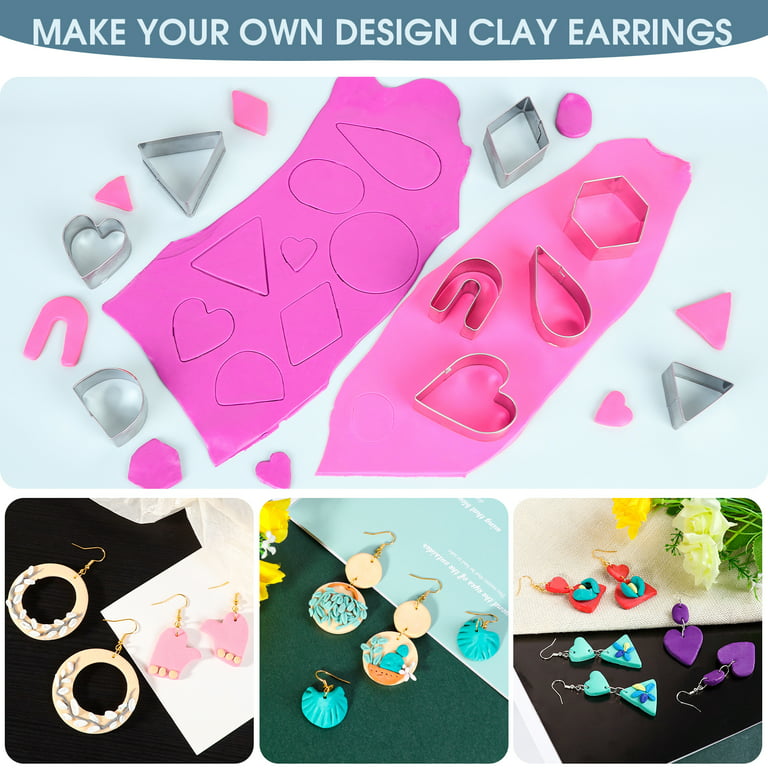 AIXPI Polymer Clay Earrings Making Kit Include 32Pcs Polymer Clay Cutters,  24 Colors Bake Clay, Earring Hooks Accessories for Making Earrings, Clay  Earring Jewelry Making Supplies for Girls 