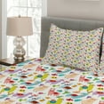 thumbnail image 2 of Ambesonne Animal Quilted Coverlet 3 Pcs, Llama Alpaca Cactus Leaves, King Size, Multicolor, 2 of 4