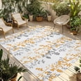 thumbnail image 2 of Outdoor Rug 3x5 ft Yellow Leaf Outdoor Large Area Rug Non Slip Rubber Grey Leaves Branches Front Door Mat RV Rug Camping Carpet Patio Outdoor Rugs for Backyard Balcony Deck Porch Indoor, 2 of 9