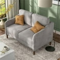 thumbnail image 4 of Bowery Hill Contemporary Velvet Fabric Loveseat Sofa in Gray, 4 of 7