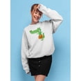 thumbnail image 2 of Funny Crocodile W Pumpkin  Sweatshirt Women -Image by Shutterstock, Female Medium, 2 of 4