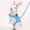 Blue, variant on Bunny Harness and Leash Set, Soft Mesh Breathable Rabbit Leash Vest with Cute Bow Adjustable Bunny Harness for Camping Hiking Training, Escape Proof (Black)