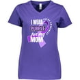thumbnail image 3 of Inktastic I Wear Purple For My Mom Lupus Awareness Women's V-Neck T-Shirt, 3 of 5