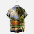 thumbnail image 4 of Tdoqot Men's Hawaiian Shirt- Short Sleeve Casual Printed Turndown Collar With pockets Vacation Mens Shirts Orange 3XL, 4 of 5