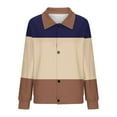 thumbnail image 5 of Goodtrade8 Coats for Women Color Block Button Outerwear Lightweight Casual Collared Long Sleeve Women's Tops, 5 of 5