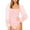 Pink, variant on GHSOHS Polka Dots Sheer Mesh Square Neck Long Sleeve Bodysuits for Women Elegant Puff Sleeved Thong Jumpsuit Shapewear Leotard